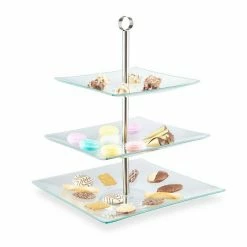relaxdays Etagere »Etagere 3 Etagen«, Glas