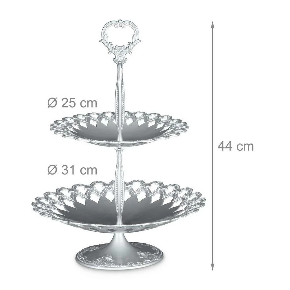 relaxdays Etagere »1 x Etagere Metall silber«, Aluminium 4 relaxdays Etagere »1 x Etagere Metall silber«, Aluminium – Bild 4