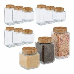 relaxdays Vorratsglas »12 x Vorratsglas«, Glas