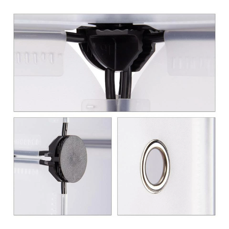 relaxdays Steckregal »Steckregal Kunststoff mit 16 Fächern«, Transparent Schwarz Transparent, Transparent Schwarz, Weiß 8 relaxdays Steckregal »Steckregal Kunststoff mit 16 Fächern«, Transparent Schwarz Transparent, Transparent Schwarz, Weiß – Bild 8