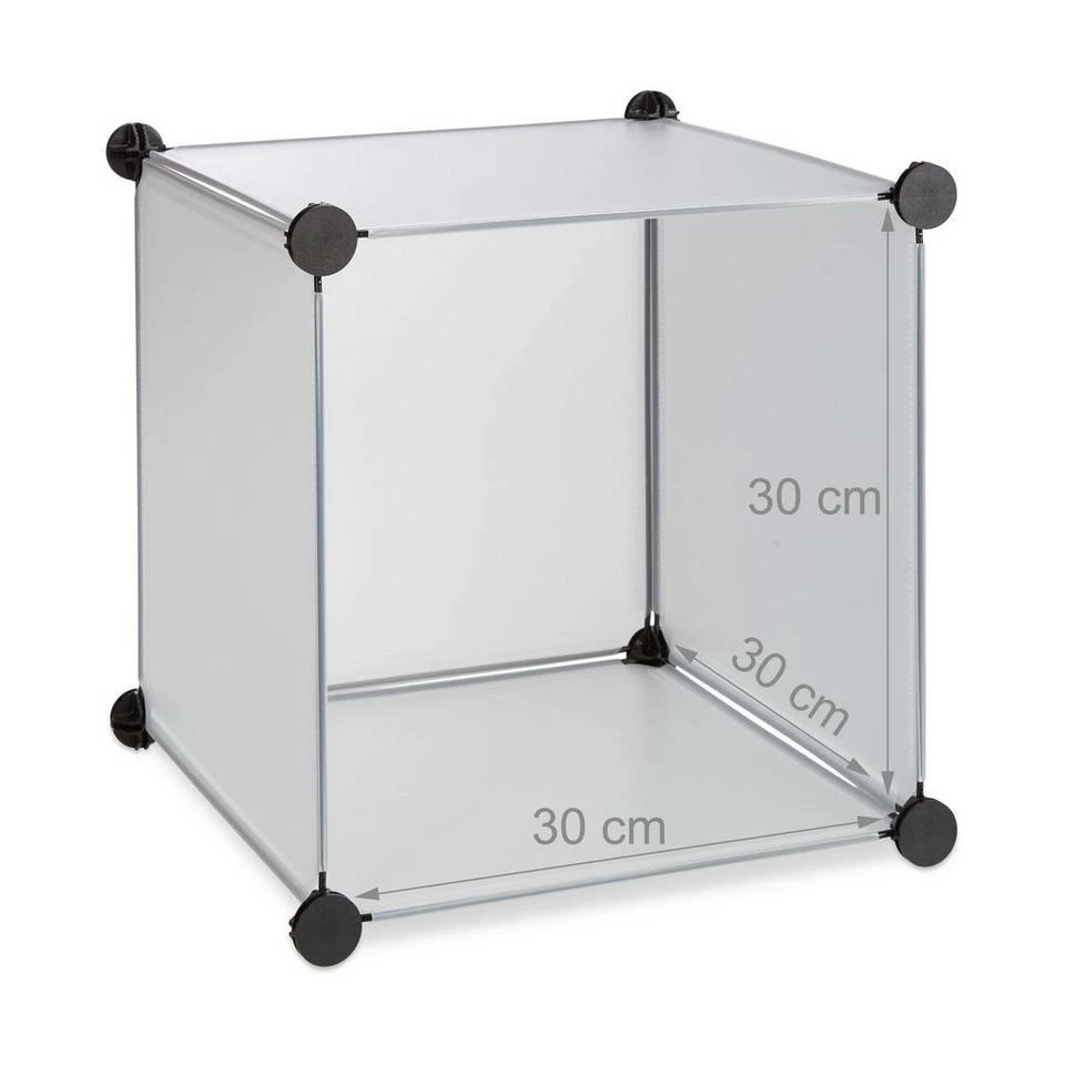 relaxdays Steckregal »Steckregal aus Kunststoff mit 15 Fächern«, Transparent Schwarz, Transparent Schwarz, Weiß 5 relaxdays Steckregal »Steckregal aus Kunststoff mit 15 Fächern«, Transparent Schwarz, Transparent Schwarz, Weiß – Bild 5