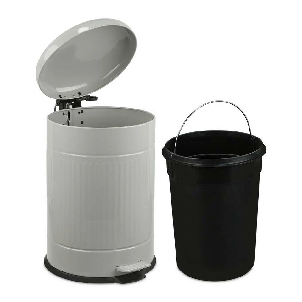 relaxdays Mülleimer »Treteimer Metall 20 Liter«, hellgrau Grau Schwarz, Weiß Schwarz, Schwarz 6 relaxdays Mülleimer »Treteimer Metall 20 Liter«, hellgrau Grau Schwarz, Weiß Schwarz, Schwarz – Bild 6