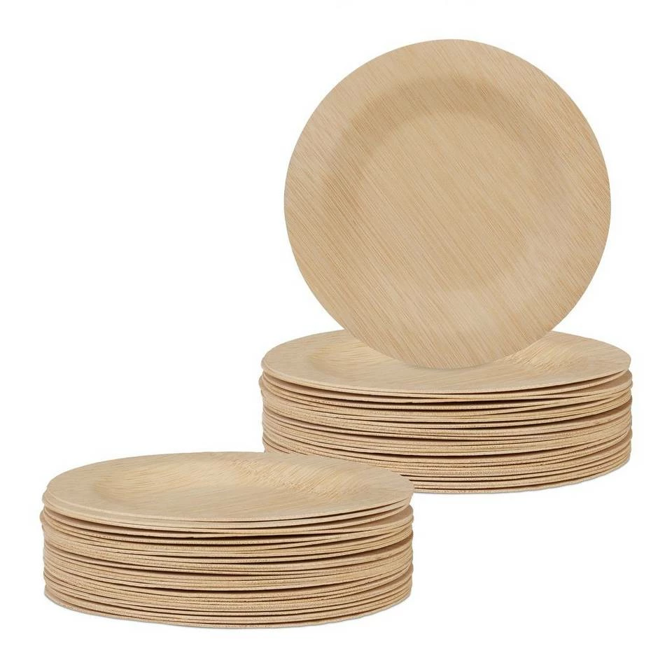 relaxdays Einwegteller »50 x Bambus Teller rund 18 cm« 1 relaxdays Einwegteller »50 x Bambus Teller rund 18 cm«