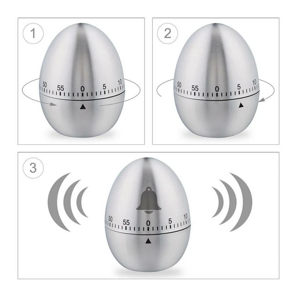 relaxdays Eieruhr »4 x Eieruhr aus Edelstahl« 6 relaxdays Eieruhr »4 x Eieruhr aus Edelstahl« – Bild 6