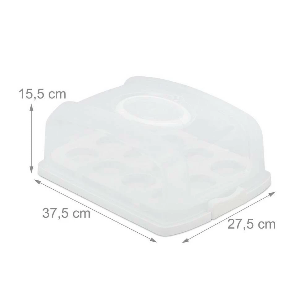 relaxdays Kuchentransportbox »Kuchenbox rechteckig«, Kunststoff, Weiß 4 relaxdays Kuchentransportbox »Kuchenbox rechteckig«, Kunststoff, Weiß – Bild 4