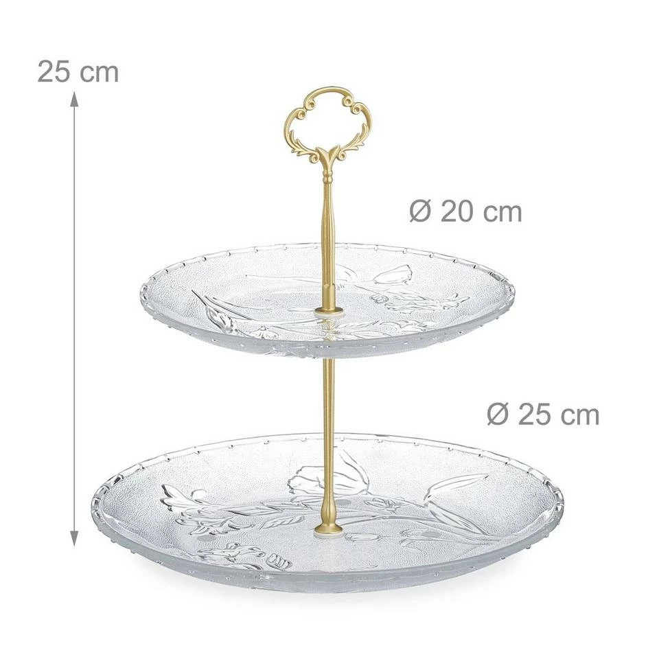 relaxdays Etagere »Zweistöckige Etagere aus Glas«, Glas 4 relaxdays Etagere »Zweistöckige Etagere aus Glas«, Glas – Bild 4