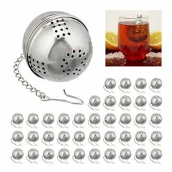 relaxdays Teesieb »40 x Teeei«, Edelstahl