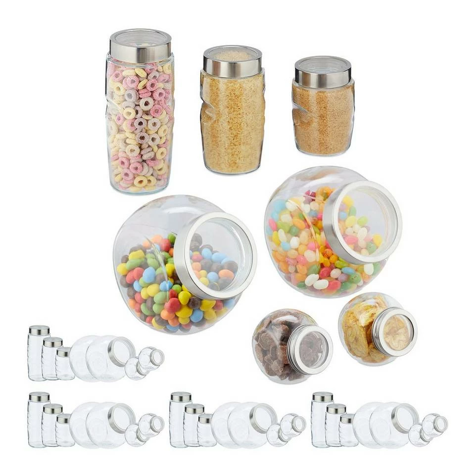 relaxdays Vorratsglas »35 x Vorratsglas 5 Größen«, Glas 1 relaxdays Vorratsglas »35 x Vorratsglas 5 Größen«, Glas