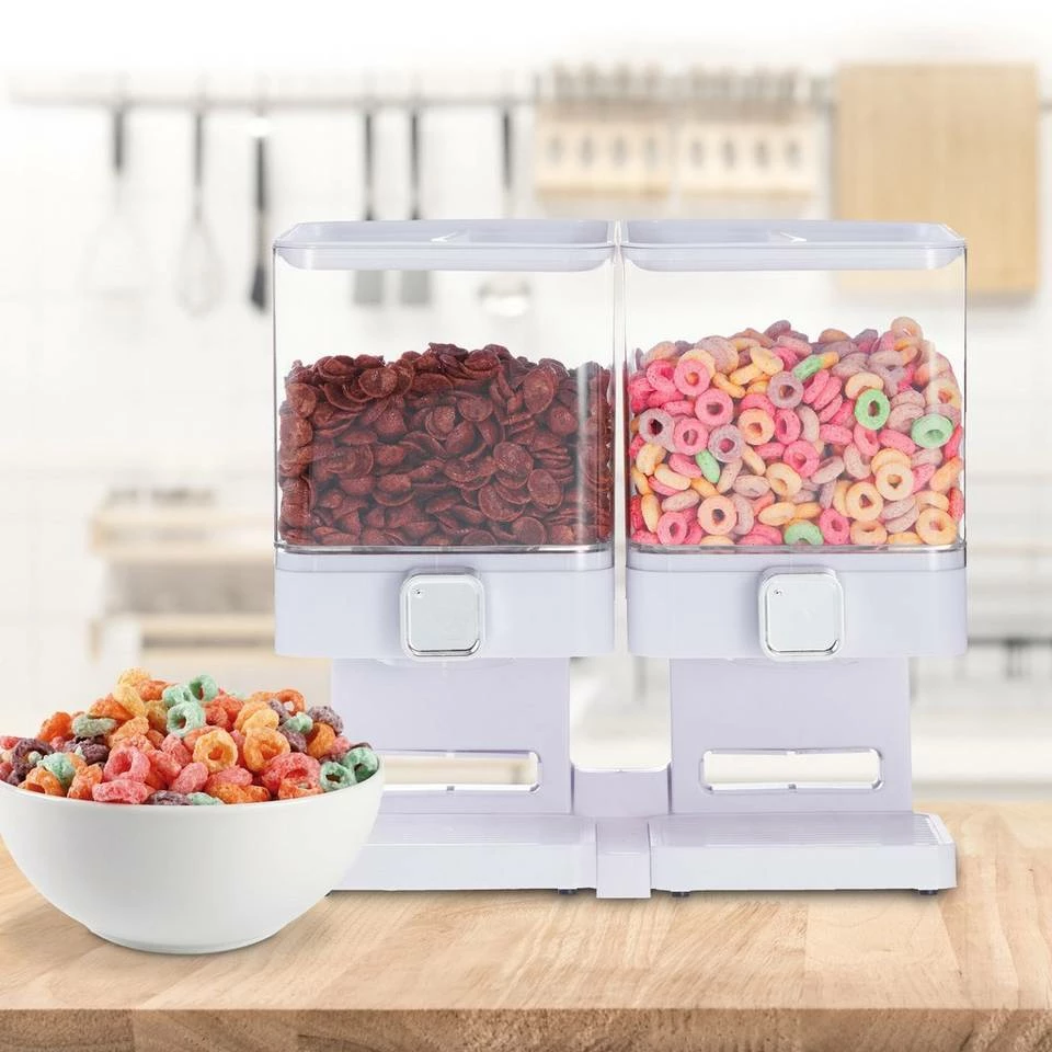 relaxdays Müslispender »Doppelter Müslispender«, Kunststoff, Weiß Schwarz Transparent Silber, Weiß Transparent Silber 2 relaxdays Müslispender »Doppelter Müslispender«, Kunststoff, Weiß Schwarz Transparent Silber, Weiß Transparent Silber – Bild 2