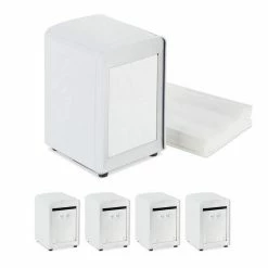 relaxdays Serviettenhalter »5 x Serviettenspender Retro weiß«, Stahl