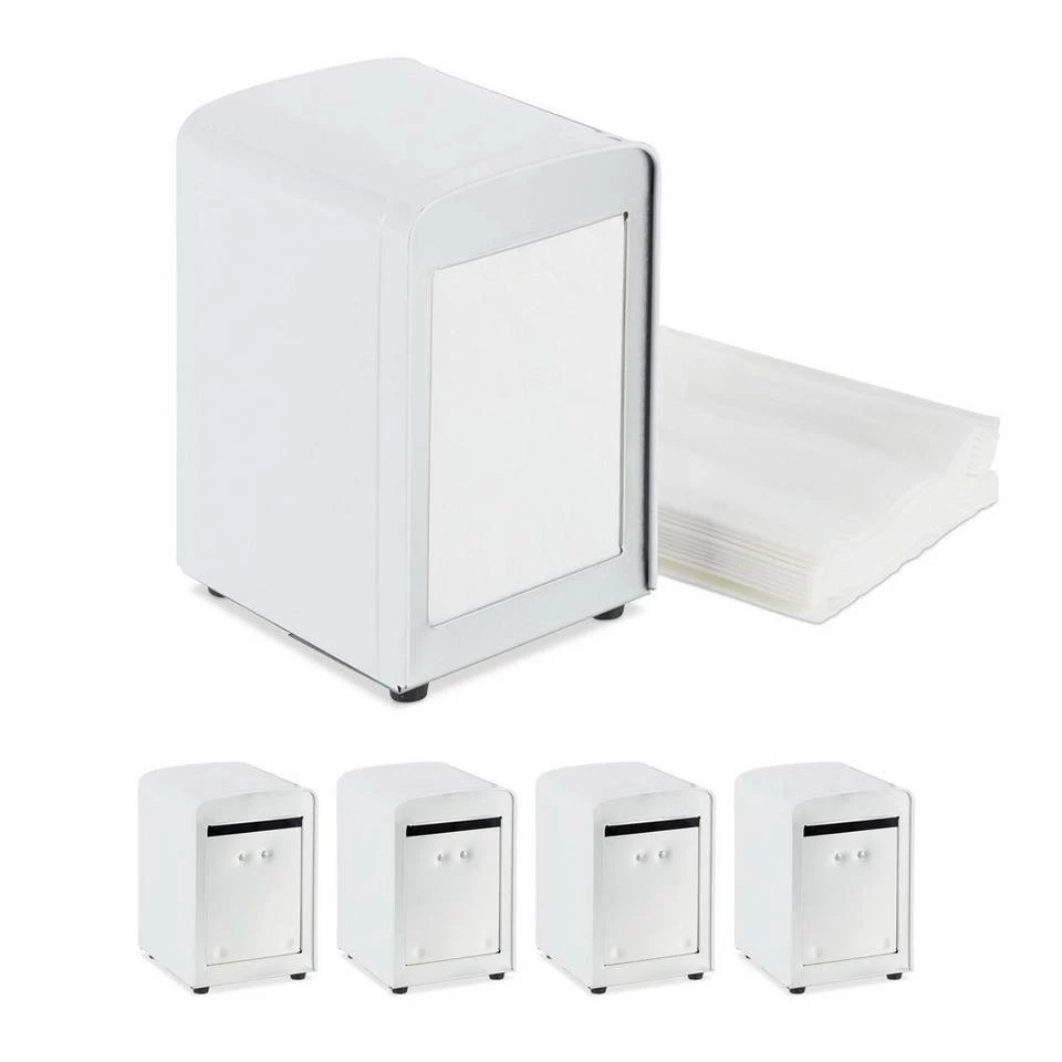 relaxdays Serviettenhalter »5 x Serviettenspender Retro weiß«, Stahl 1 relaxdays Serviettenhalter »5 x Serviettenspender Retro weiß«, Stahl