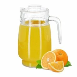 relaxdays Wasserkrug »Glaskrug mit Deckel«