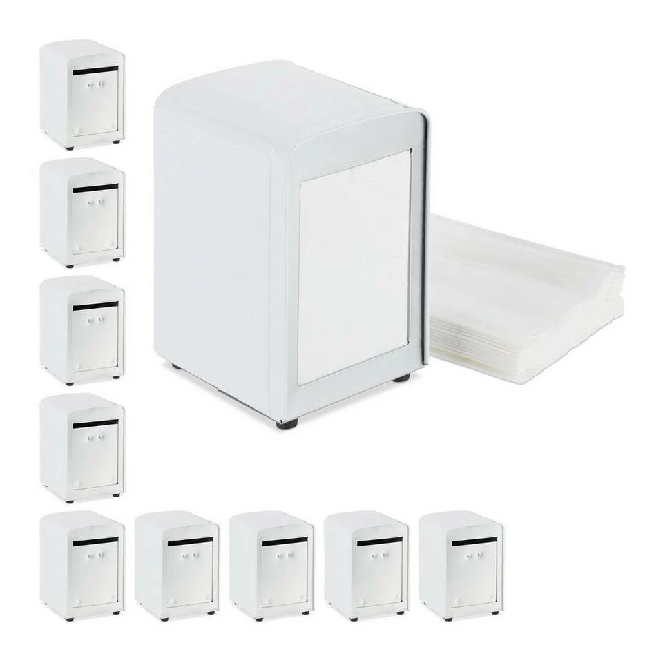 relaxdays Serviettenhalter »10 x Serviettenspender Retro weiß«, Stahl 1 relaxdays Serviettenhalter »10 x Serviettenspender Retro weiß«, Stahl