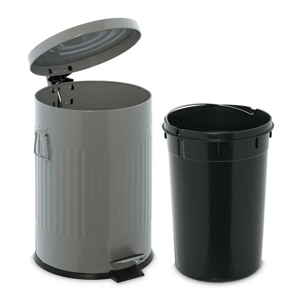 relaxdays Mülleimer »Treteimer Metall 20 Liter«, hellgrau Grau Schwarz, Schwarz, Weiß Schwarz 6 relaxdays Mülleimer »Treteimer Metall 20 Liter«, hellgrau Grau Schwarz, Schwarz, Weiß Schwarz – Bild 6