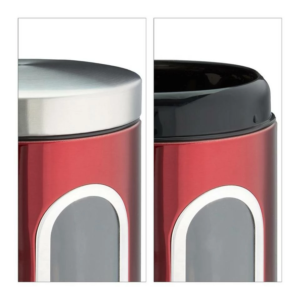 relaxdays Vorratsdose »1 x rote Vorratsdose mit Sichtfenster«, Eisen 6 relaxdays Vorratsdose »1 x rote Vorratsdose mit Sichtfenster«, Eisen – Bild 6