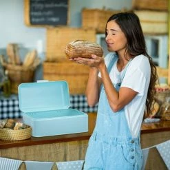 relaxdays Brotkasten »Retro Brotkasten Metall«, Eisen, Weiß Wei&szlig;, Schwarz, Hellblau -Neuetischkultur Verkäufe 2022 781f1ad0 e3ac 59d7 ba1e a980cbb59d94