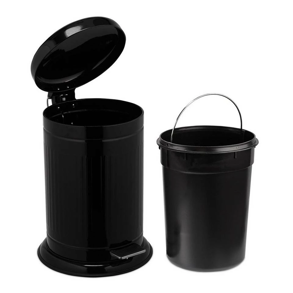 relaxdays Mülleimer »Mülleimer 12 l«, Schwarz Weiß Schwarz Silber, Schwarz Silber Silber, Grau Schwarz Silber 6 relaxdays Mülleimer »Mülleimer 12 l«, Schwarz Weiß Schwarz Silber, Schwarz Silber Silber, Grau Schwarz Silber – Bild 6