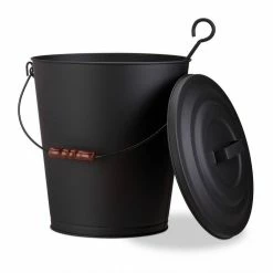 relaxdays Aschekasten »Ascheeimer mit Deckel aus Stahl«