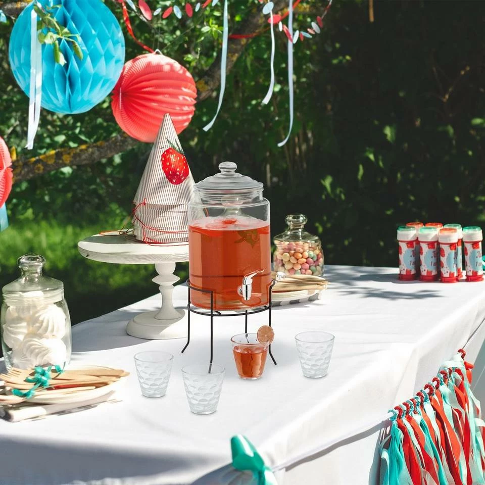 relaxdays Getränkespender Getränkespender Set mit 4 Trinkgläsern 5 relaxdays Getränkespender Getränkespender Set mit 4 Trinkgläsern – Bild 5