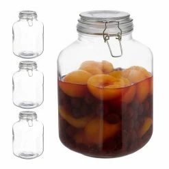 relaxdays Einmachglas »4 x 3 Liter Einmachglas«, Glas