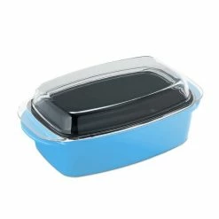 relaxdays Bräter »Hellblauer Bräter mit Deckel«