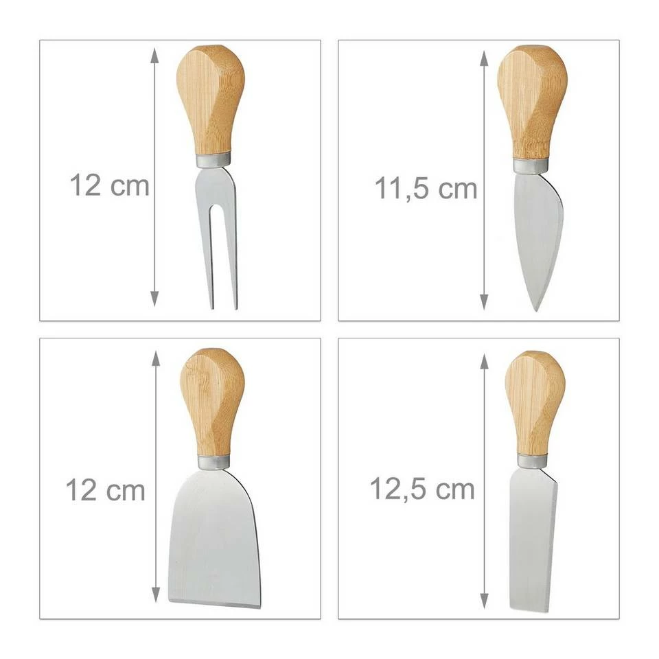 relaxdays Käsebrett »Bambus Käsebrett mit Besteck«, Bambus 5 relaxdays Käsebrett »Bambus Käsebrett mit Besteck«, Bambus – Bild 5