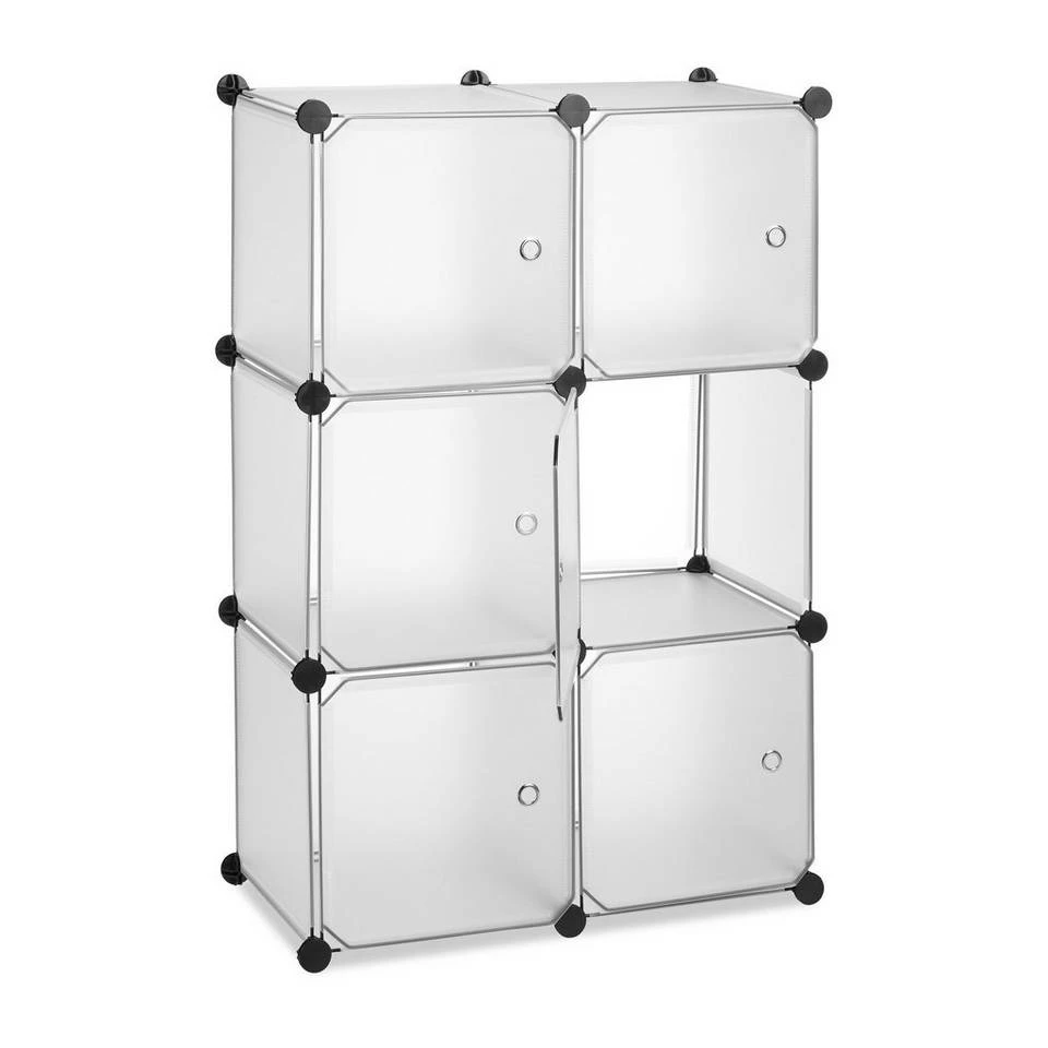 relaxdays Steckregal »Regalsystem mit 6 Türen«, Transparent Weiß Transparent Silber, Schwarz Transparent Weiß, Transparent Silber Schwarz 9 relaxdays Steckregal »Regalsystem mit 6 Türen«, Transparent Weiß Transparent Silber, Schwarz Transparent Weiß, Transparent Silber Schwarz – Bild 9