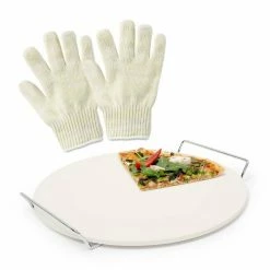 relaxdays Pizzastein »3 teiliges Pizza Set«, Cordierit