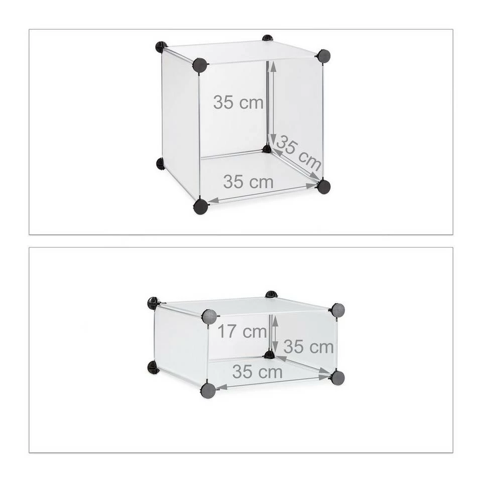 relaxdays Steckregal »Regalsystem 4 Fächer«, Transparent Weiß Transparent Silber, Transparent Schwarz Silber, Schwarz Transparent Silber 5 relaxdays Steckregal »Regalsystem 4 Fächer«, Transparent Weiß Transparent Silber, Transparent Schwarz Silber, Schwarz Transparent Silber – Bild 5