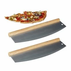 relaxdays Pizzaschneider »2 x Pizza Wiegemesser aus Edelstahl«
