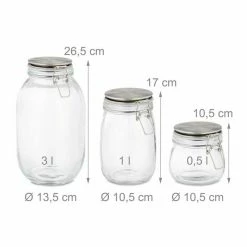 relaxdays Vorratsglas »Einmachglas 3er Set«, Glas, (3er Set) -Neuetischkultur Verkäufe 2022 7ece6653 9242 5828 8ce0 00859c0d7f05