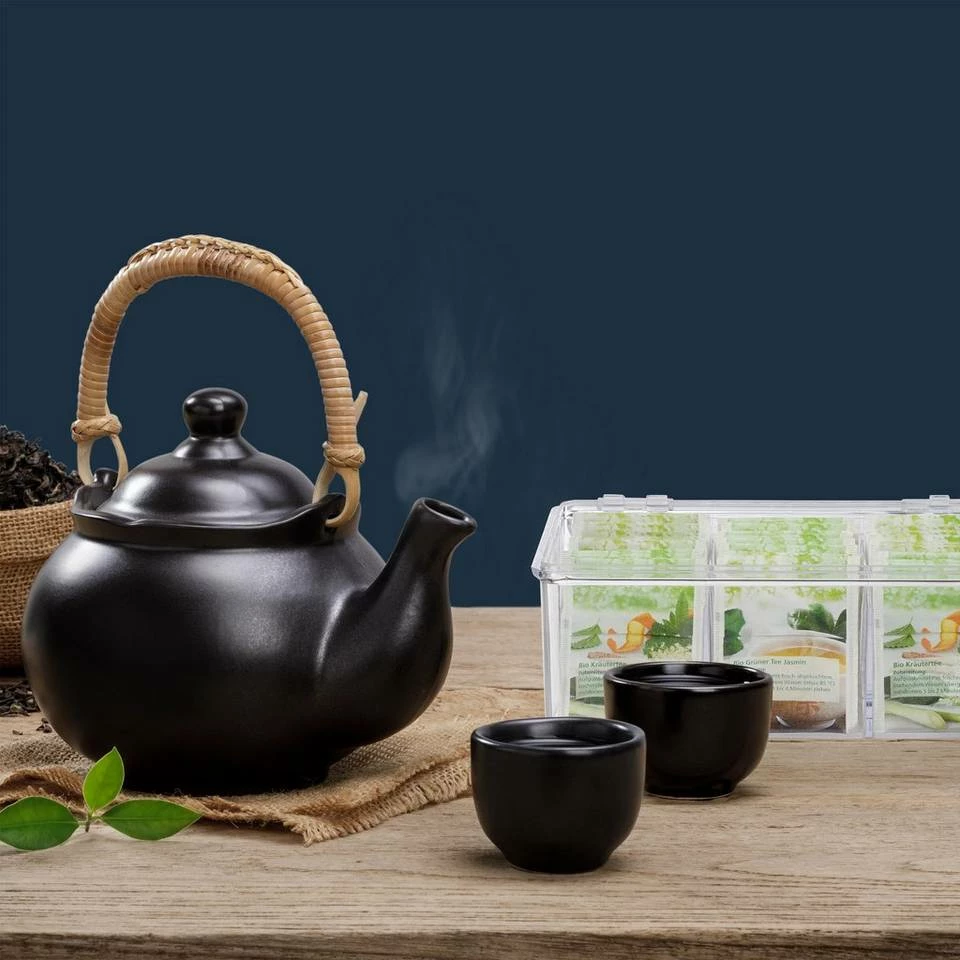 relaxdays Teebox »4 x Teebox transparent mit 6 Fächern«, Kunststoff 2 relaxdays Teebox »4 x Teebox transparent mit 6 Fächern«, Kunststoff – Bild 2