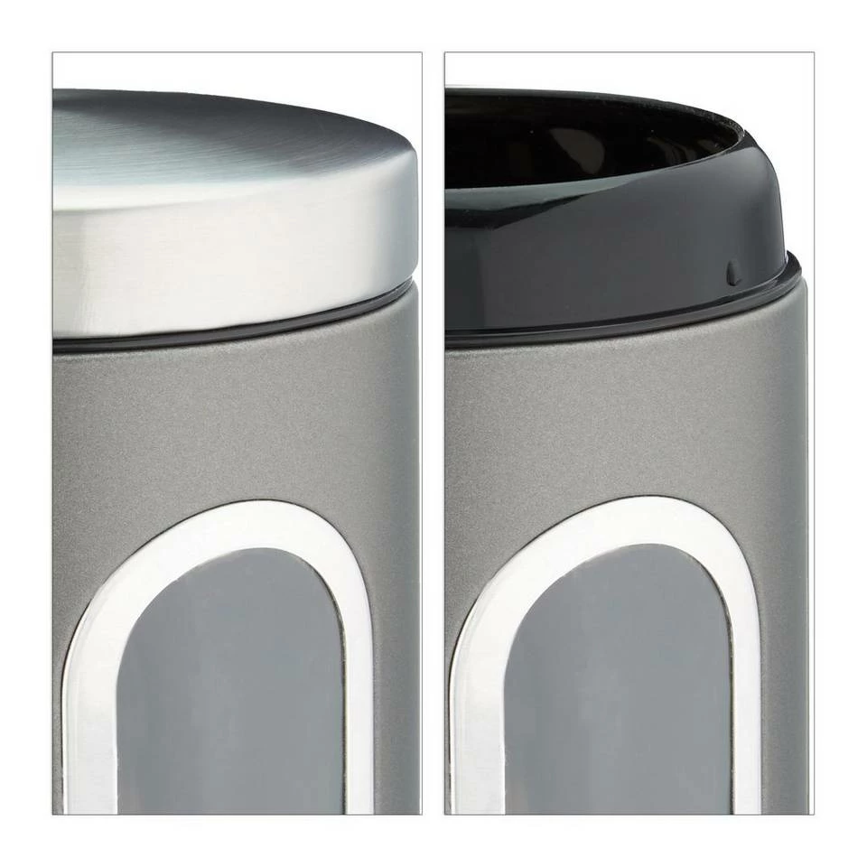 relaxdays Vorratsdose »2x Vorratsdose mit Sichtfenster grau«, Eisen 6 relaxdays Vorratsdose »2x Vorratsdose mit Sichtfenster grau«, Eisen – Bild 6