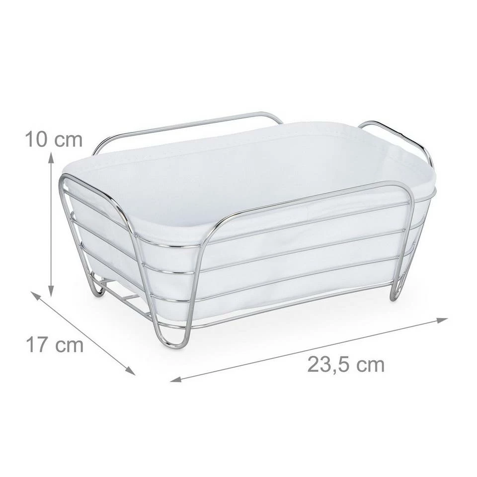 relaxdays Brotkorb »Brotkorb Metall mit Stoffeinsatz«, Eisen, Weiß Grau Weiß, Weiß Weiß, Schwarz Weiß 4 relaxdays Brotkorb »Brotkorb Metall mit Stoffeinsatz«, Eisen, Weiß Grau Weiß, Weiß Weiß, Schwarz Weiß – Bild 4