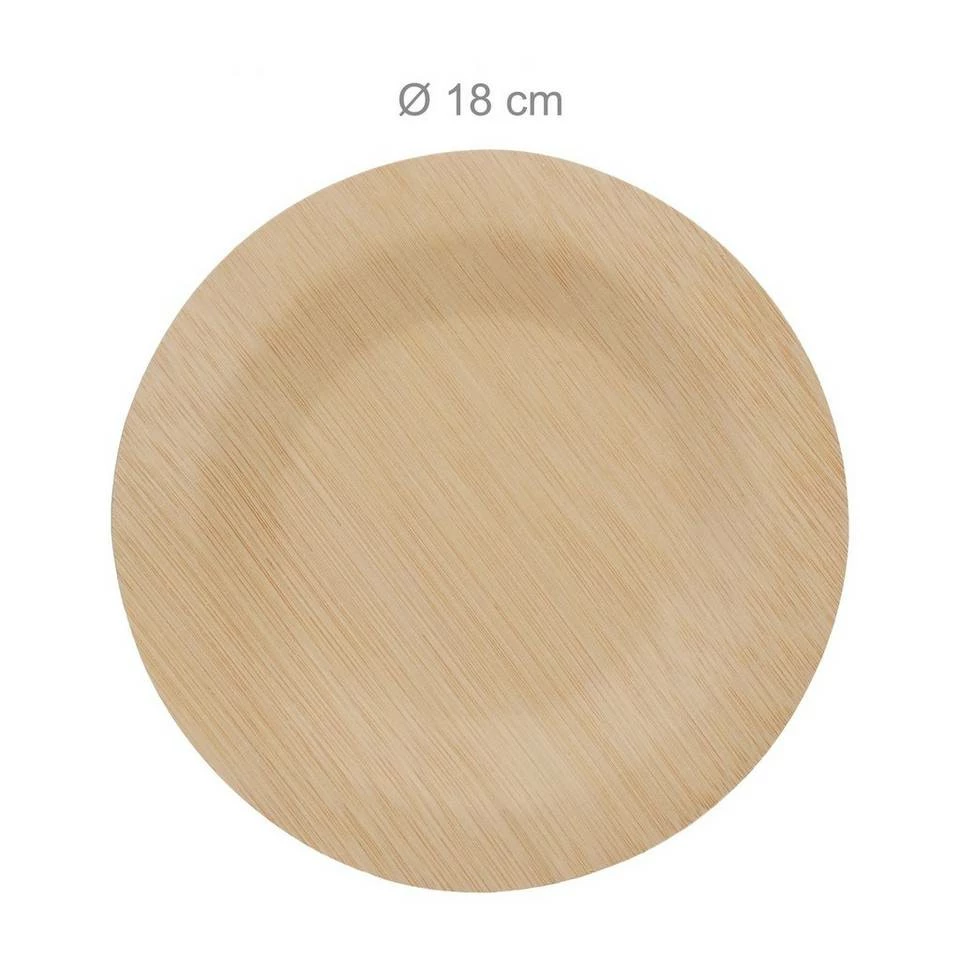 relaxdays Einwegteller »50 x Bambus Teller rund 18 cm« 4 relaxdays Einwegteller »50 x Bambus Teller rund 18 cm« – Bild 4
