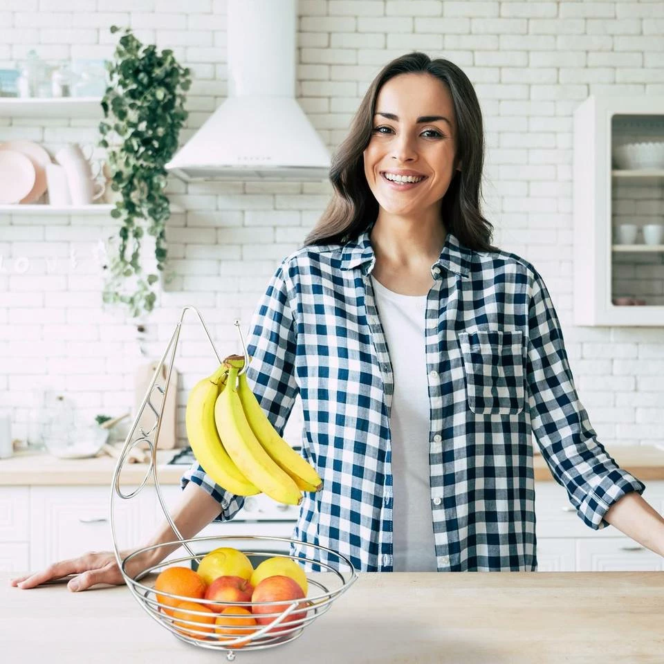 relaxdays Obstschale »Obstschale mit Bananenhalter«, Eisen 3 relaxdays Obstschale »Obstschale mit Bananenhalter«, Eisen – Bild 3