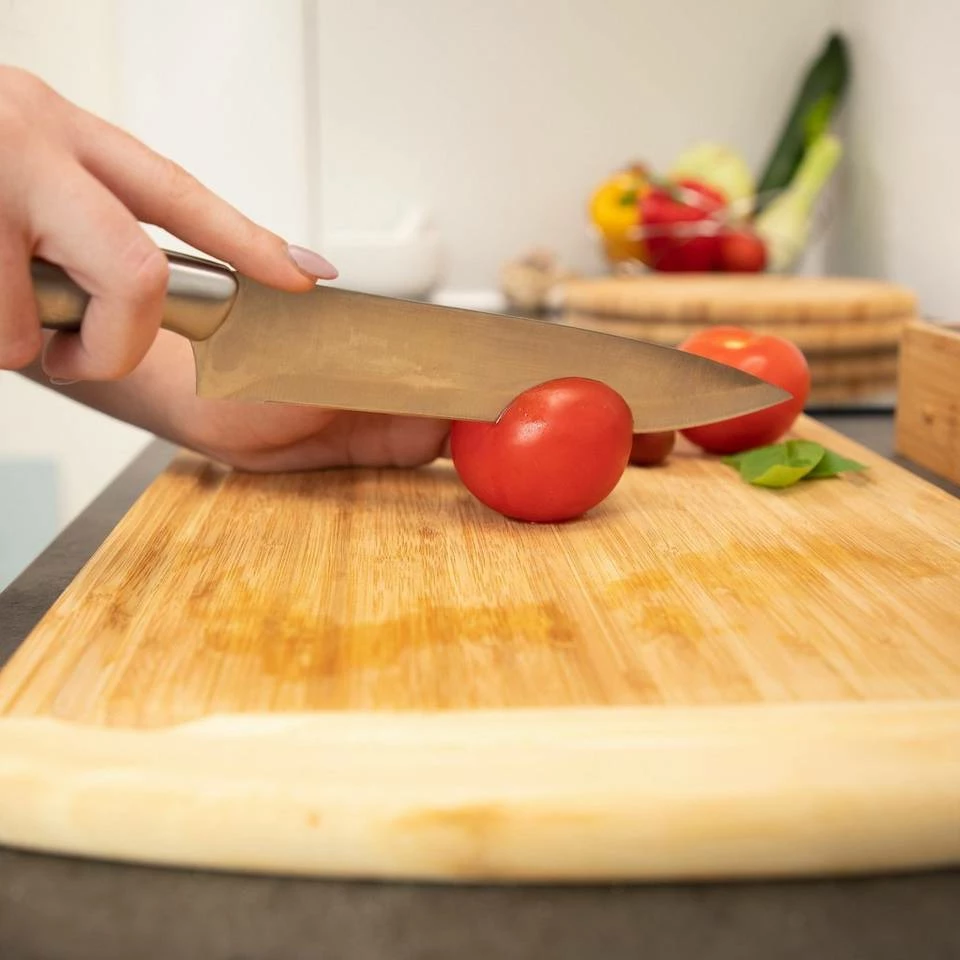 relaxdays Schneidebrett »2 x Schneidebrett Bambus mit Saftrille«, Bambus 5 relaxdays Schneidebrett »2 x Schneidebrett Bambus mit Saftrille«, Bambus – Bild 5