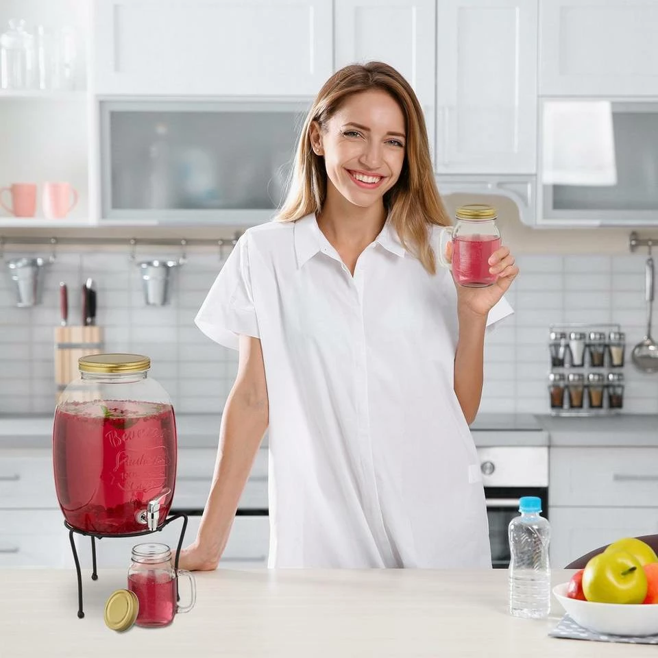 relaxdays Getränkespender Getränkespender Set mit Gläsern 3 relaxdays Getränkespender Getränkespender Set mit Gläsern – Bild 3