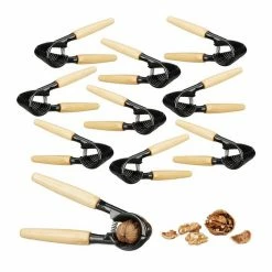 relaxdays Nussknacker »10 x Nussknacker mit Holzgriff 2 in 1«