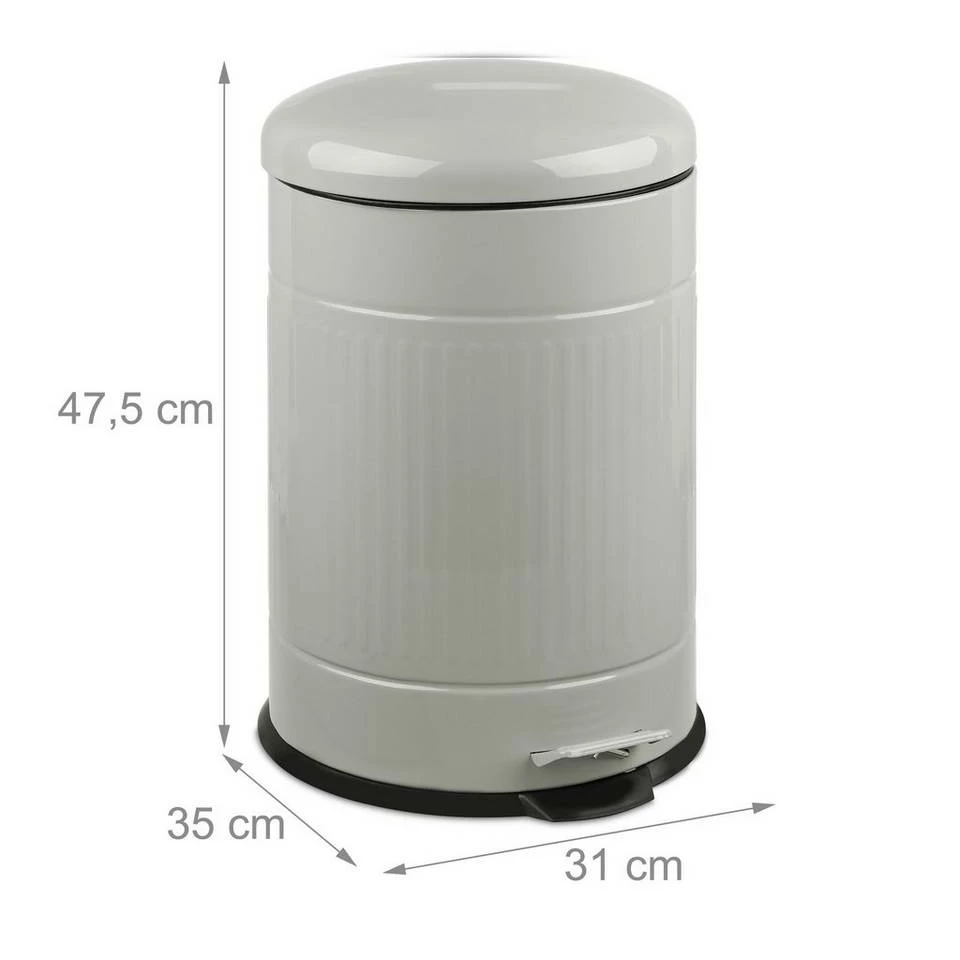 relaxdays Mülleimer »Treteimer Metall 20 Liter«, hellgrau Grau Schwarz, Weiß Schwarz, Schwarz 4 relaxdays Mülleimer »Treteimer Metall 20 Liter«, hellgrau Grau Schwarz, Weiß Schwarz, Schwarz – Bild 4