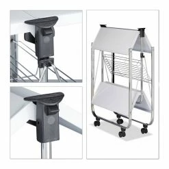 relaxdays Tablett »Serviertablett klappbar«, Stahl, Weiß Wei&szlig; Silber, Schwarz Silber -Neuetischkultur Verkäufe 2022 88bfbdde a742 50ea 9226 2a5e4a65072b