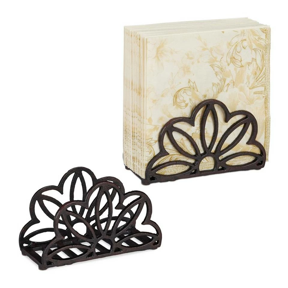 relaxdays Serviettenhalter »2 x Serviettenhalter Gusseisen Blume«, Gusseisen 1 relaxdays Serviettenhalter »2 x Serviettenhalter Gusseisen Blume«, Gusseisen