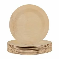 relaxdays Einwegteller »25 x Bambus Teller rund«