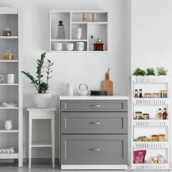 relaxdays Rollwagen »Schmaler Nischenwagen mit 5 Ablagen«, Weiß Schwarz, Wei&szlig; -Neuetischkultur Verkäufe 2022 8c65d4c2 a467 5316 b0e2 ddb3fe1da2a5