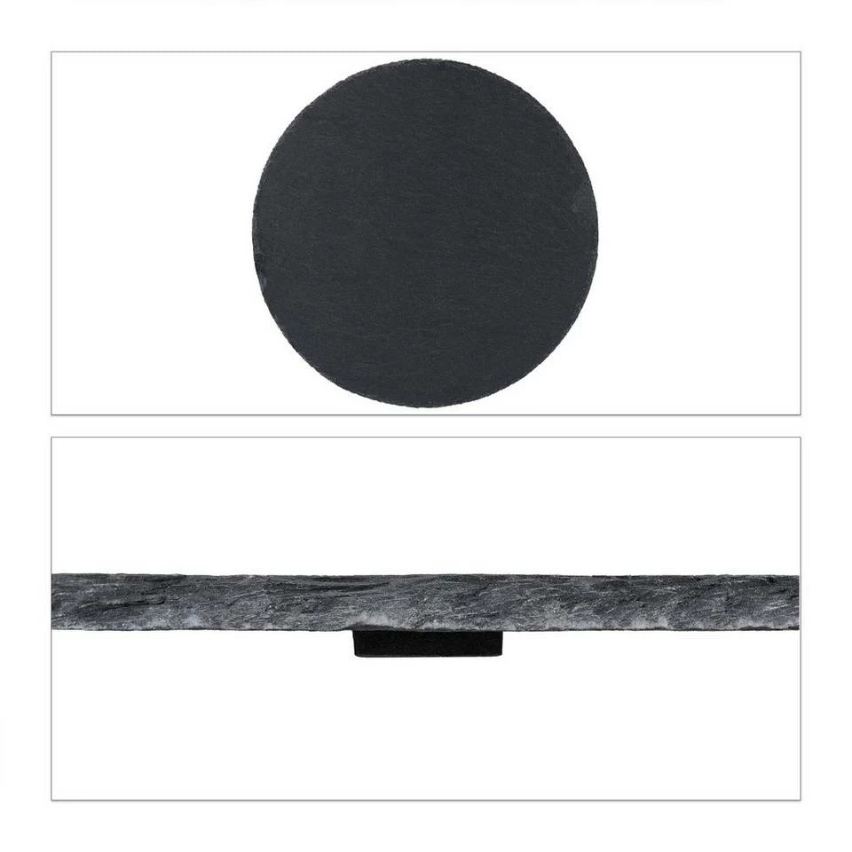 relaxdays Servierplatte »12 x Schieferplatte rund«, Schiefer 8 relaxdays Servierplatte »12 x Schieferplatte rund«, Schiefer – Bild 8