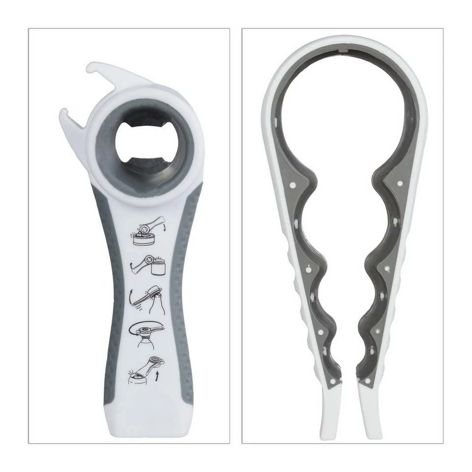 relaxdays Flaschenöffner »Deckelöffner Hilfe 2er Set«, Weiß-Grau Weiß Grau, Weiß Grün 9 relaxdays Flaschenöffner »Deckelöffner Hilfe 2er Set«, Weiß-Grau Weiß Grau, Weiß Grün – Bild 9