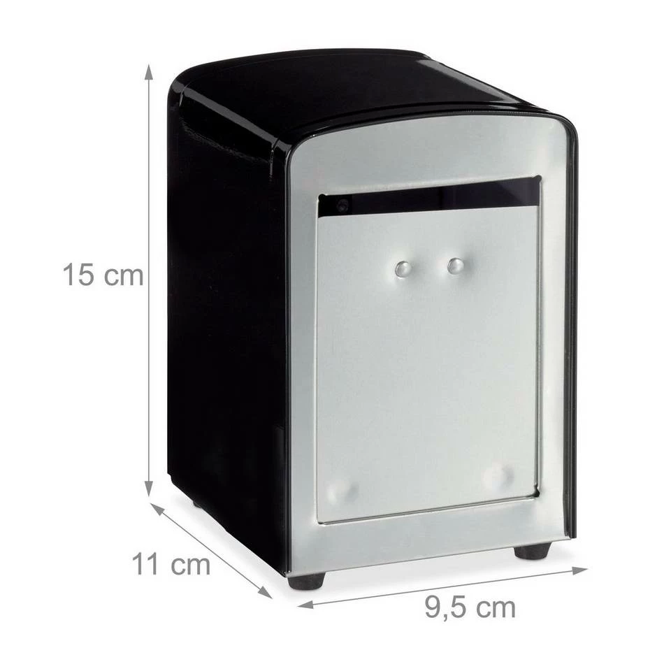 relaxdays Serviettenhalter »10 x Serviettenspender Retro schwarz«, Stahl 4 relaxdays Serviettenhalter »10 x Serviettenspender Retro schwarz«, Stahl – Bild 4