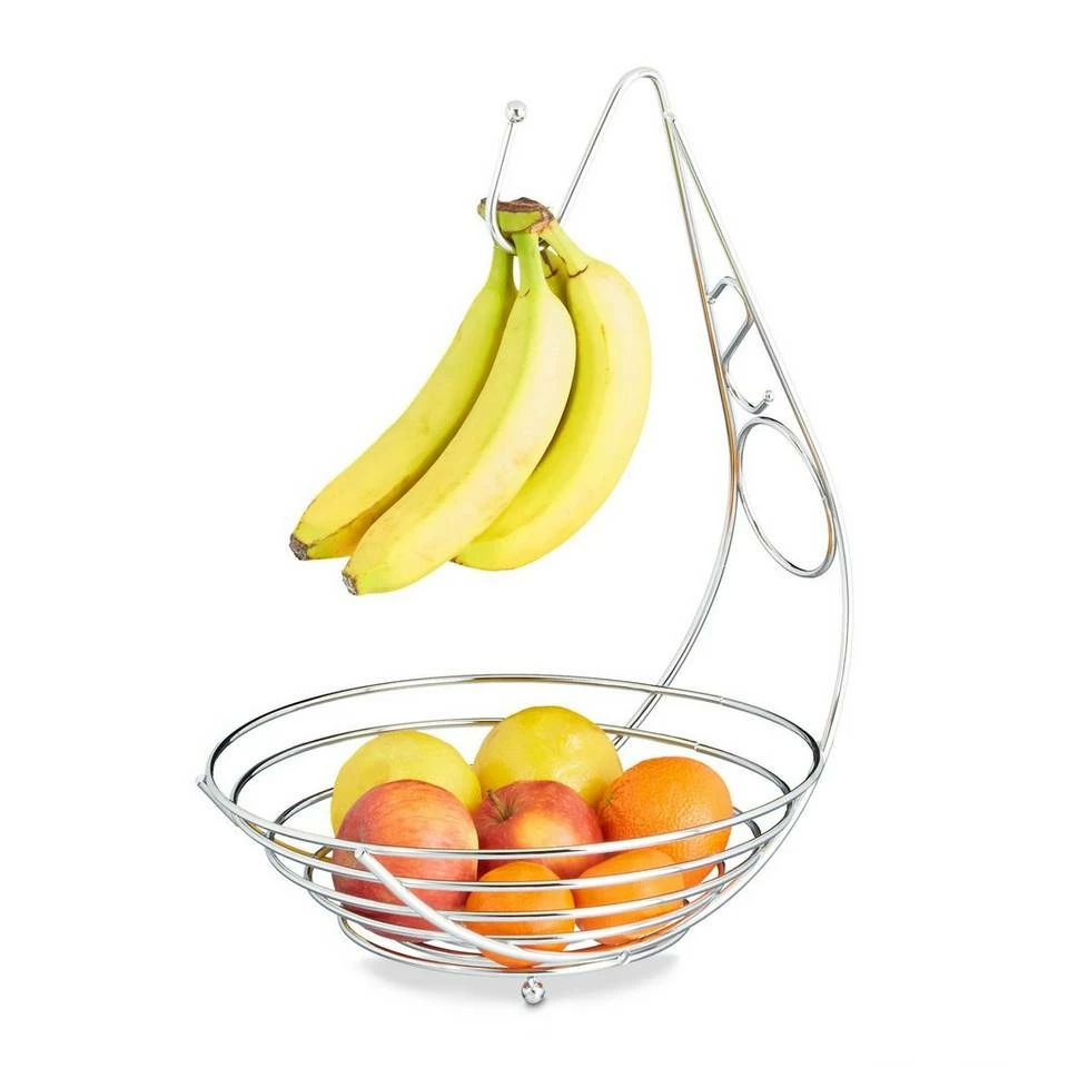 relaxdays Obstschale »Obstschale mit Bananenhalter«, Eisen 1 relaxdays Obstschale »Obstschale mit Bananenhalter«, Eisen