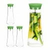 relaxdays Karaffe »4 x Glaskaraffe 1l zylindrisch«