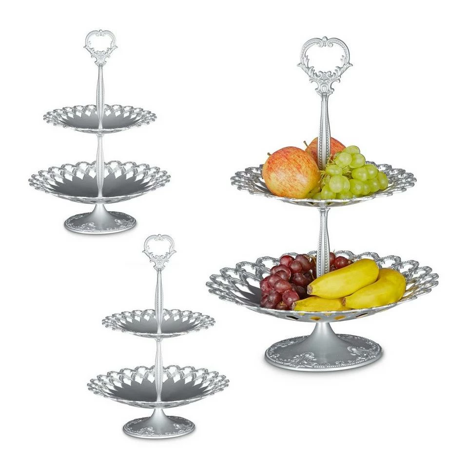 relaxdays Etagere »3 x Etagere Metall silber«, Aluminium 1 relaxdays Etagere »3 x Etagere Metall silber«, Aluminium